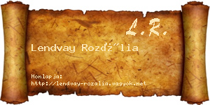 Lendvay Rozália névjegykártya